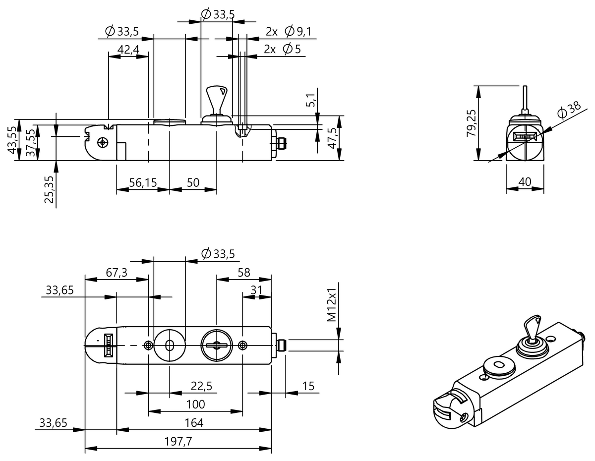 BID0004 - BID F101-2M1M3-M02AZ0-S115 (Elektromekanik koruyucu kilitleme cihazları) - Görsel 2