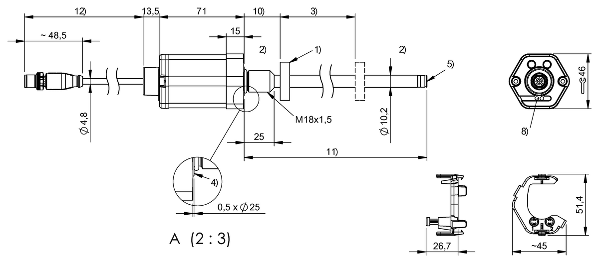 BTL2MRJ - BTL7-E100-M2106-B-SA42-KA00,3-ZA0C (Manyetik çubuk tasarımlı manyetostriktif lineer konum sensörleri) - Görsel 2