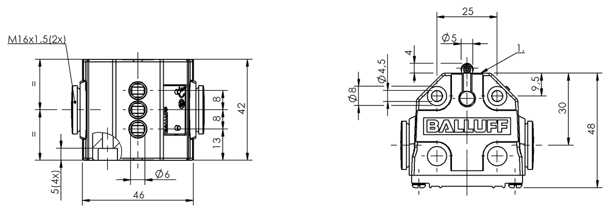 BNS01U1 - BNS 819-B03-R08-40-10 (Mekanik çok konumlu limit sviçler) - Görsel 2