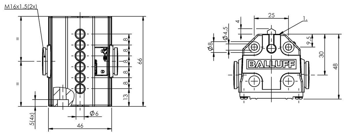 BNS01ZL - BNS 819-B06-D08-40-10 (Mekanik çok konumlu limit sviçler) - Görsel 2