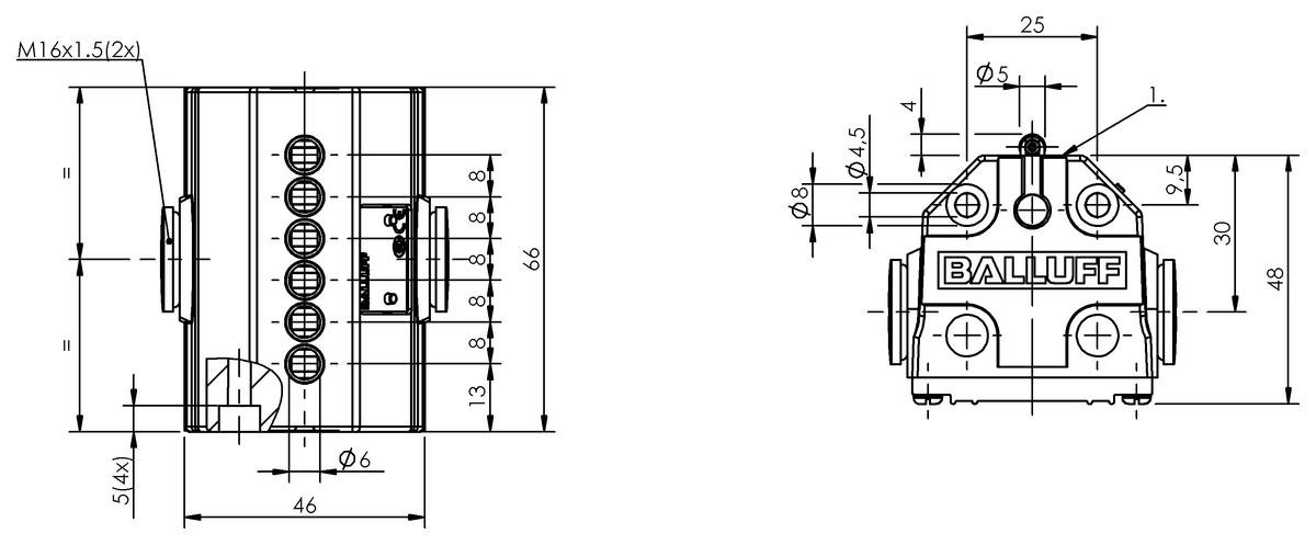 BNS020A - BNS 819-B06-R08-40-10 (Mekanik çok konumlu limit sviçler) - Görsel 2