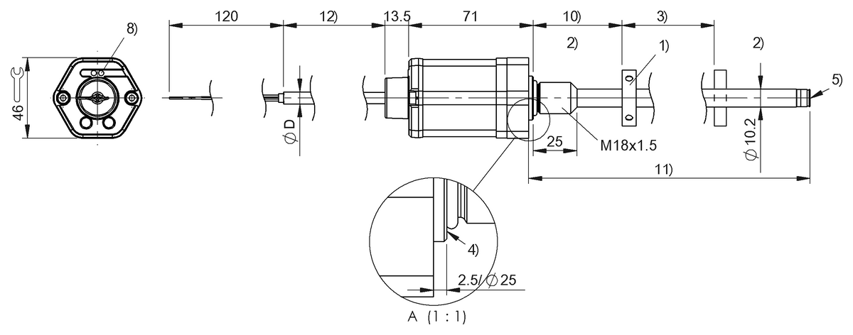 BTL1U1W - BTL7-S517E-M0060-BO-MA000-KA03 (Manyetik çubuk tasarımlı manyetostriktif lineer konum sensörleri) - Görsel 2