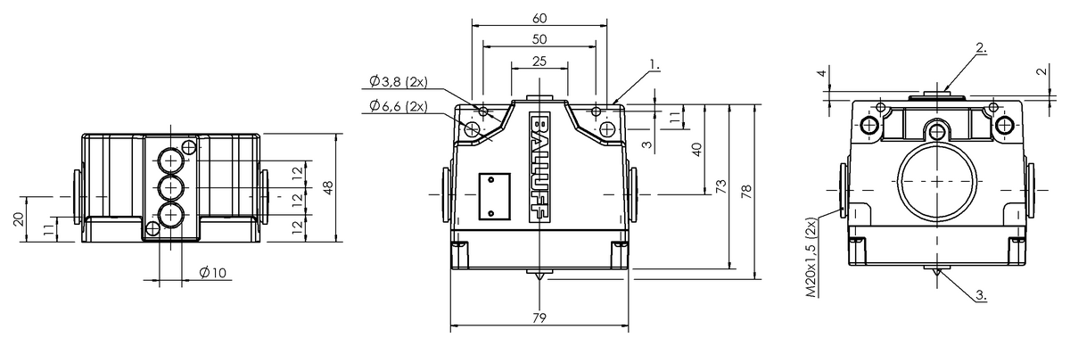 BNS03F5 - BNS 816-B03-NA-12-610-11 (Endüktif çok konumlu limit sviçler) - Görsel 2