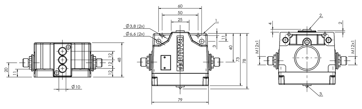 BNS03F9 - BNS 816-B03-PA-12-610-11-S80S (Endüktif çok konumlu limit sviçler) - Görsel 2