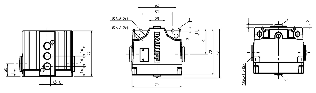 BNS03F6 - BNS 816-B03-NA-16-611-11 (Endüktif çok konumlu limit sviçler) - Görsel 2