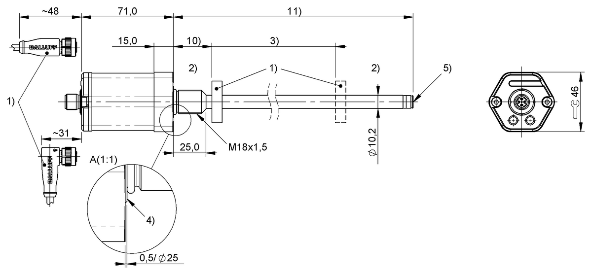 BTL356A - BTL6-U101-M4100-B-S4 (Manyetik çubuk tasarımlı manyetostriktif lineer konum sensörleri) - Görsel 2