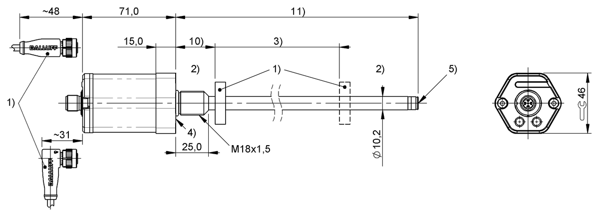 BTL3RL2 - BTL6-U101-M0355-A-SA42-S4 (Manyetik çubuk tasarımlı manyetostriktif lineer konum sensörleri) - Görsel 2