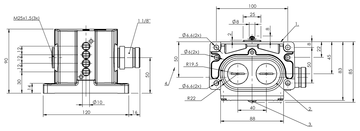 BNS00HW - BNS 819-D04-L12-100-10-FD-S90R (Mekanik çok konumlu limit sviçler)