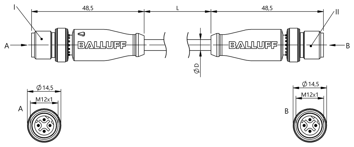 BCC0CM4 - BCC M414-M414-6D-366-EX64N9-200 (Çift uçlu kablo setleri) - Görsel 2