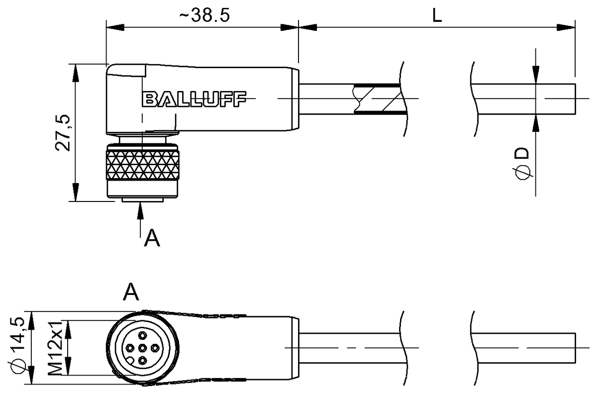 BCC0J38 - BCC W425-0000-1A-003-NW44T2-020 (Tek uçlu kablo setleri) - Görsel 2