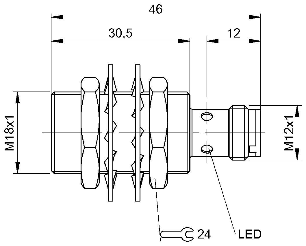 BES05AJ - BES M18ME-PSC80A-S04G-W08 (Endüktif Faktör 1 sensörler) - Görsel 2