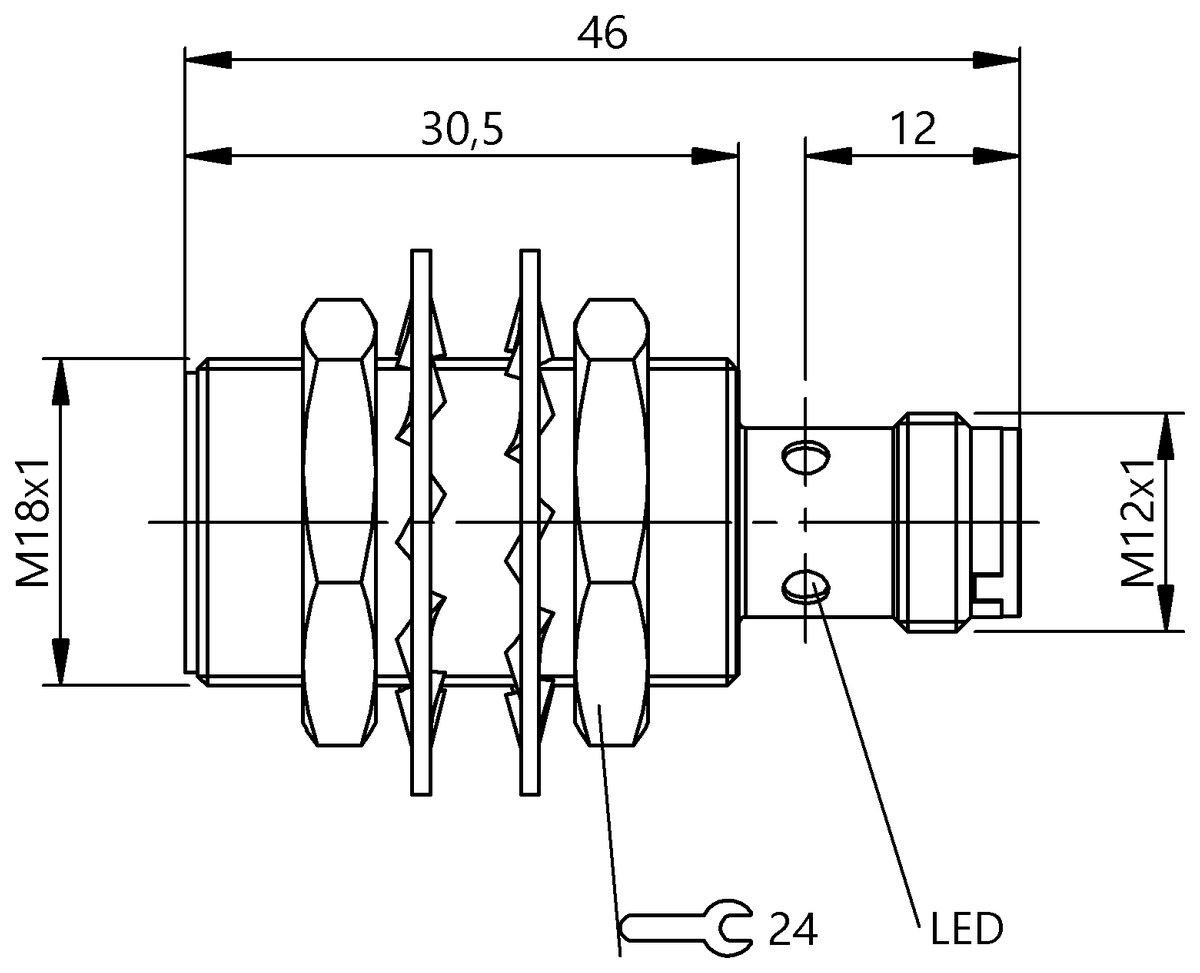 BES0621 - BES M18ME-PSC80A-S04G-W34 (Endüktif Faktör 1 sensörler) - Görsel 2