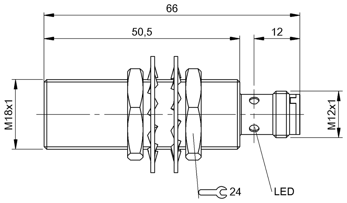 BES05AH - BES M18MI-PSC80A-S04G-W07 (Endüktif Faktör 1 sensörler) - Görsel 2