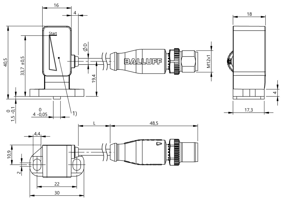 BIP001M - BIP LD2-T017-04-BP00,5-S4 (Endüktif konum sensörleri) - Görsel 2
