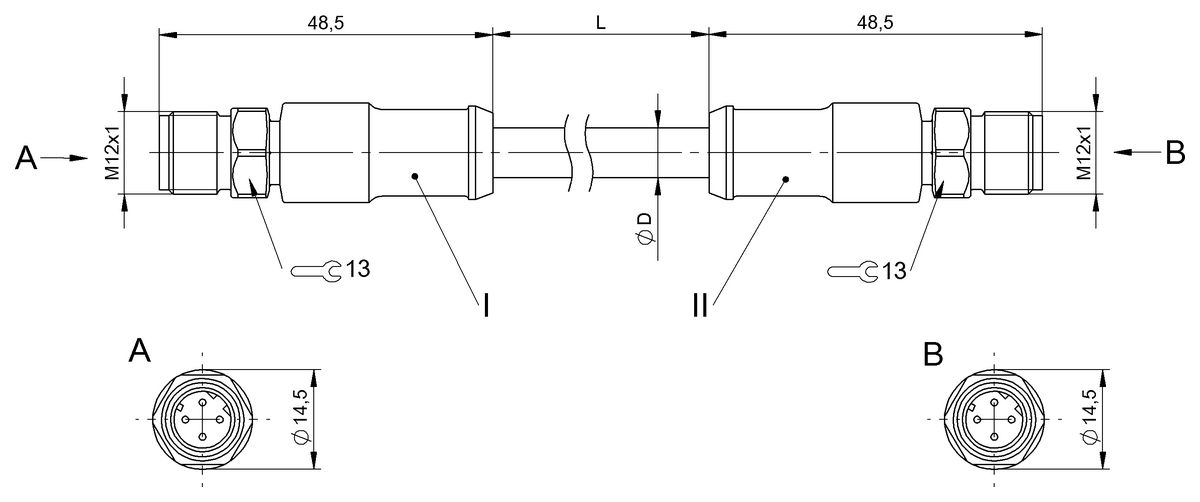 BCC0JWT - BCC S4B4-S4B4-6D-338-ES64N9-100-C009 (Çift uçlu kablo setleri) - Görsel 2