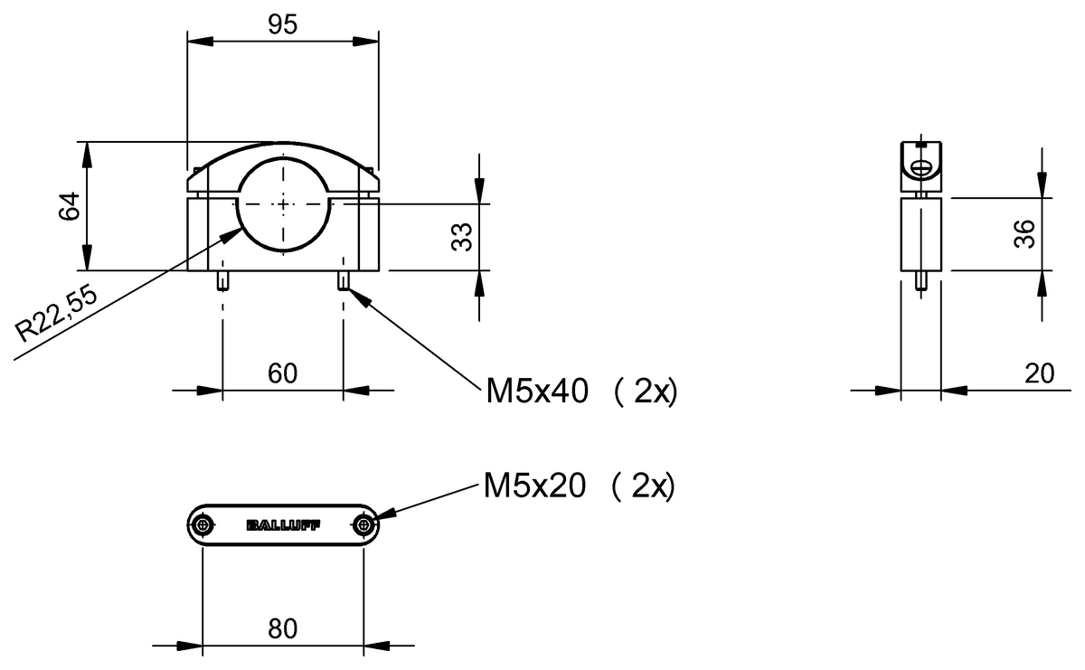 BAM034M - BAM MC-XA-017-D45,0-1 (Evrensel braketler) - Görsel 2