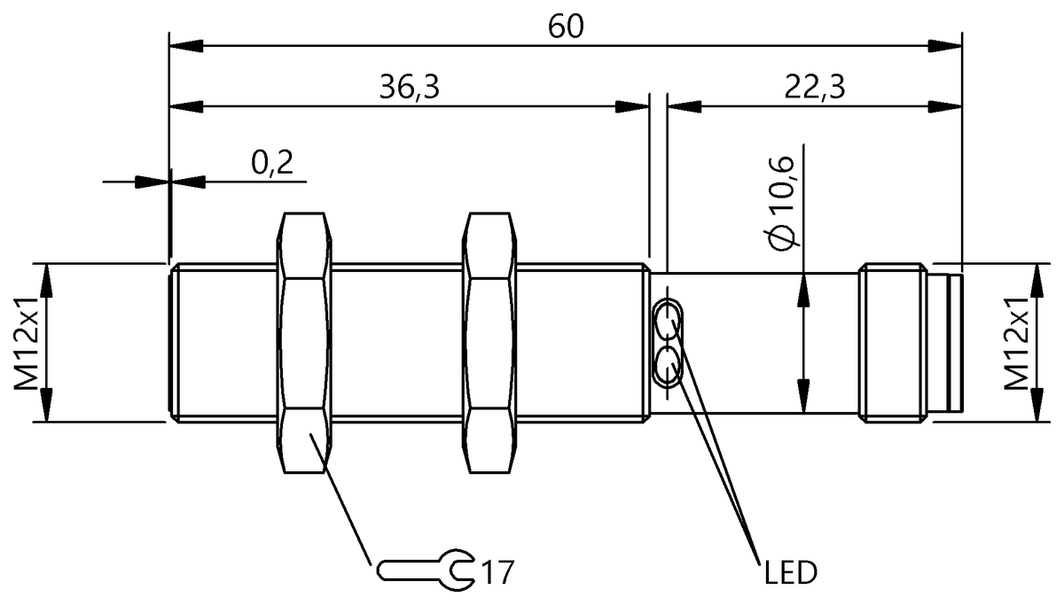 BCS017K - BCS M12K4D2-GSM50C-S04G (Nesne algılama için kapasitif yakınlık anahtarları) - Görsel 2