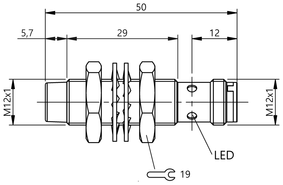 BES05KR - BES M12ME-PSC80E-S04G-W08 (Endüktif Faktör 1 sensörler) - Görsel 2