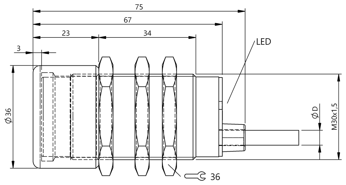 BES05L5 - BES M30MF2-PSC15F-BV02-EXD (Tehlikeli alanlar için endüktif sensörler) - Görsel 2