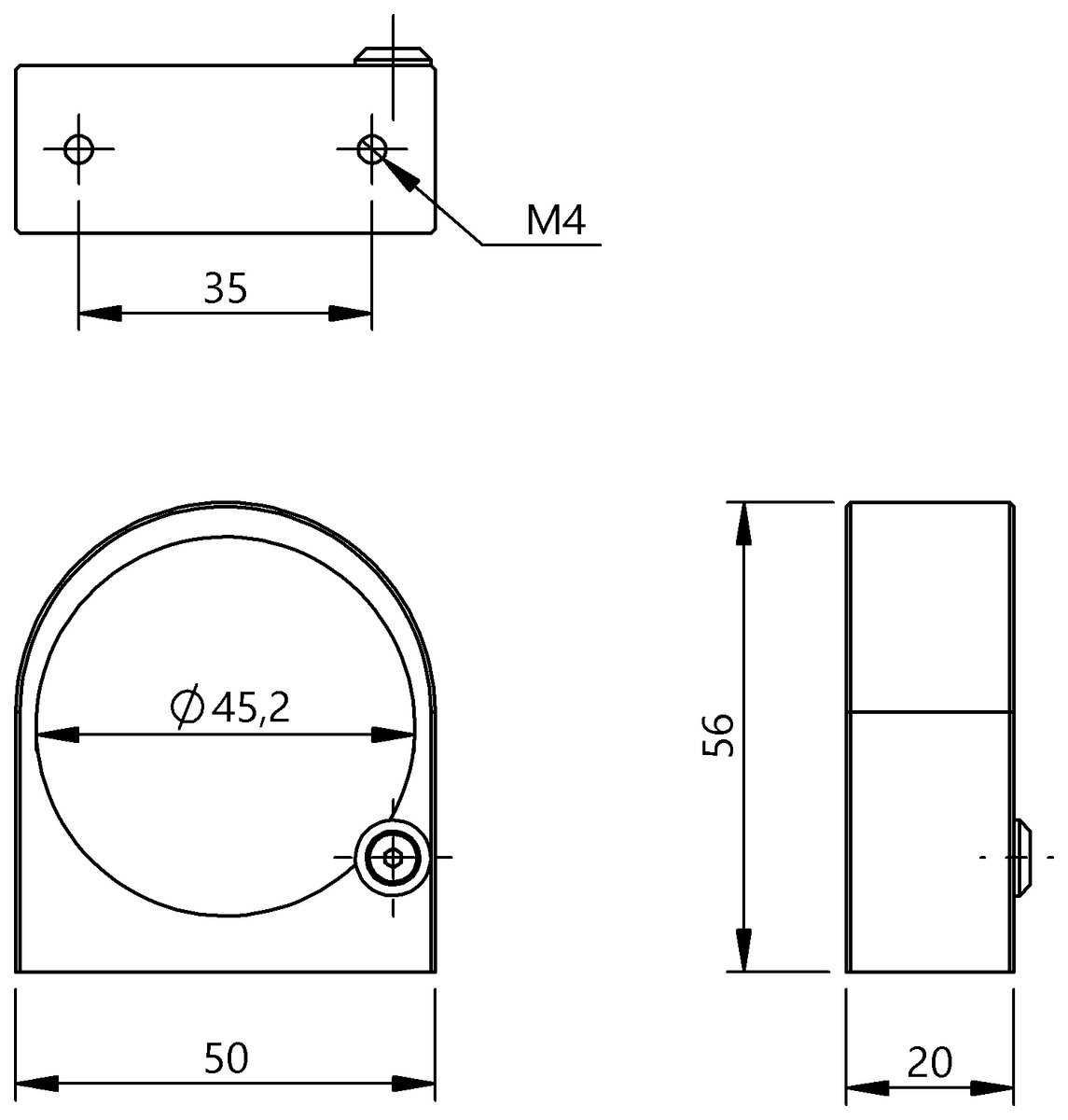 BAM035Z - BAM MC-XE-052-D45,0-1 (Evrensel braketler) - Görsel 2