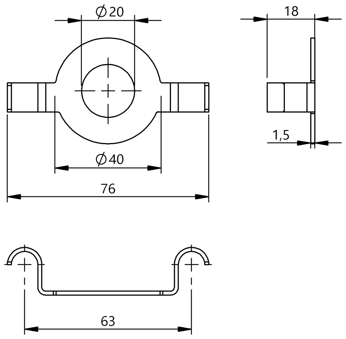 BAM035Y - BAM FS-AM-011-D45,0-4 (Evrensel braketler) - Görsel 2