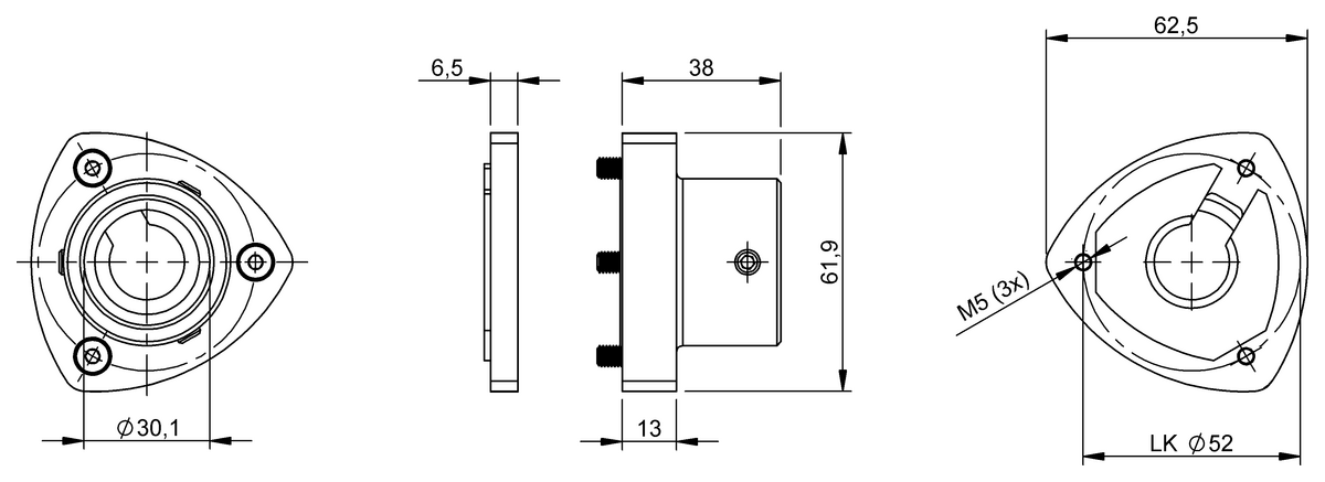BAM0372 - BAM MB-NI-043-D30,1-1 (İnsan Makine Arayüzleri için braketler) - Görsel 2
