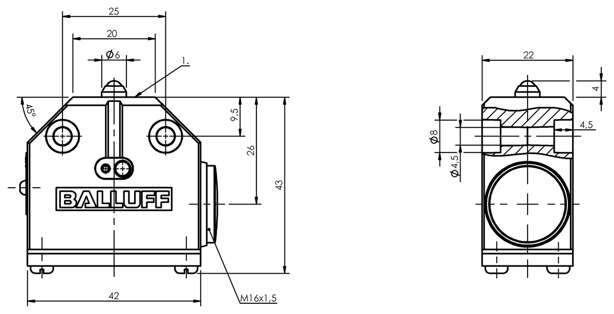 BNS054L - BNS 819-100-K-15 (Genişletilmiş sıcaklık aralığı için mekanik tek konumlu limit sviçleri) - Görsel 2