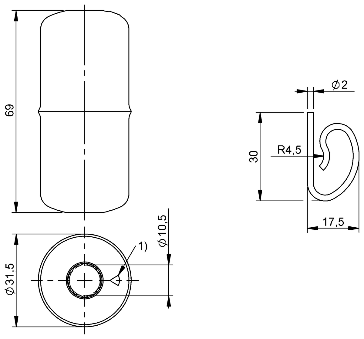 BAM01A2 - BTL-S-3112-4Z (Manyetik çubuk stili için mıknatıs) - Görsel 2