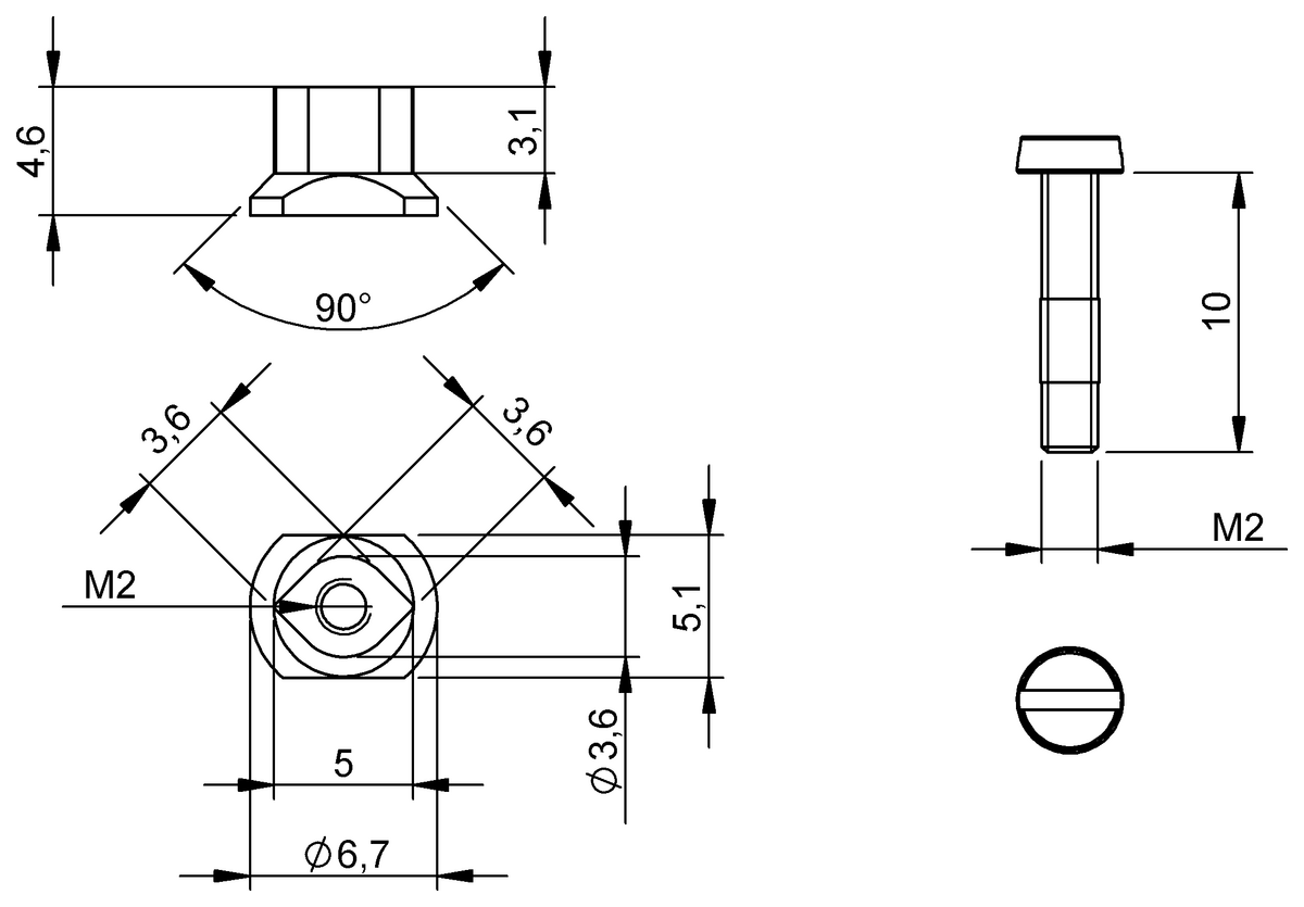 BAM0383 - BAM MC-MP-056-01-2-T5 (Manyetik sensörler için montaj braketleri) - Görsel 2