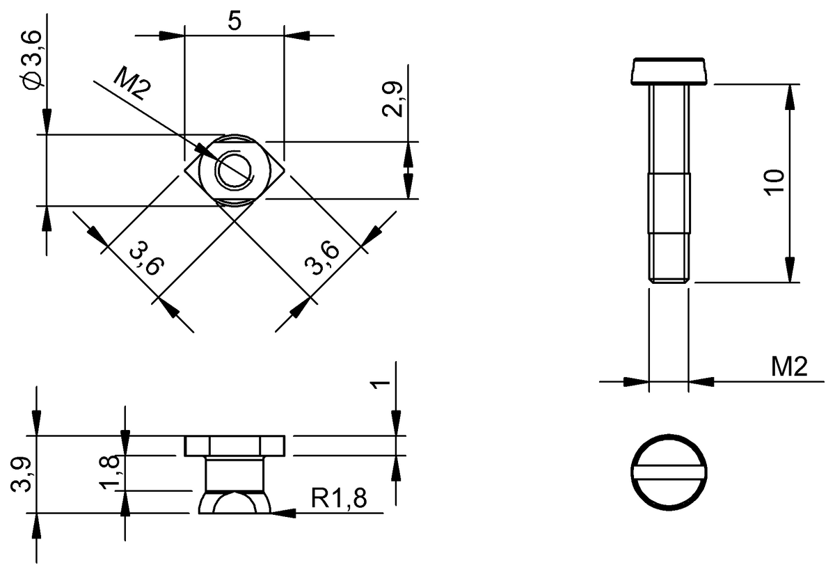 BAM0382 - BAM MC-MP-056-01-2-C3 (Manyetik sensörler için montaj braketleri) - Görsel 2