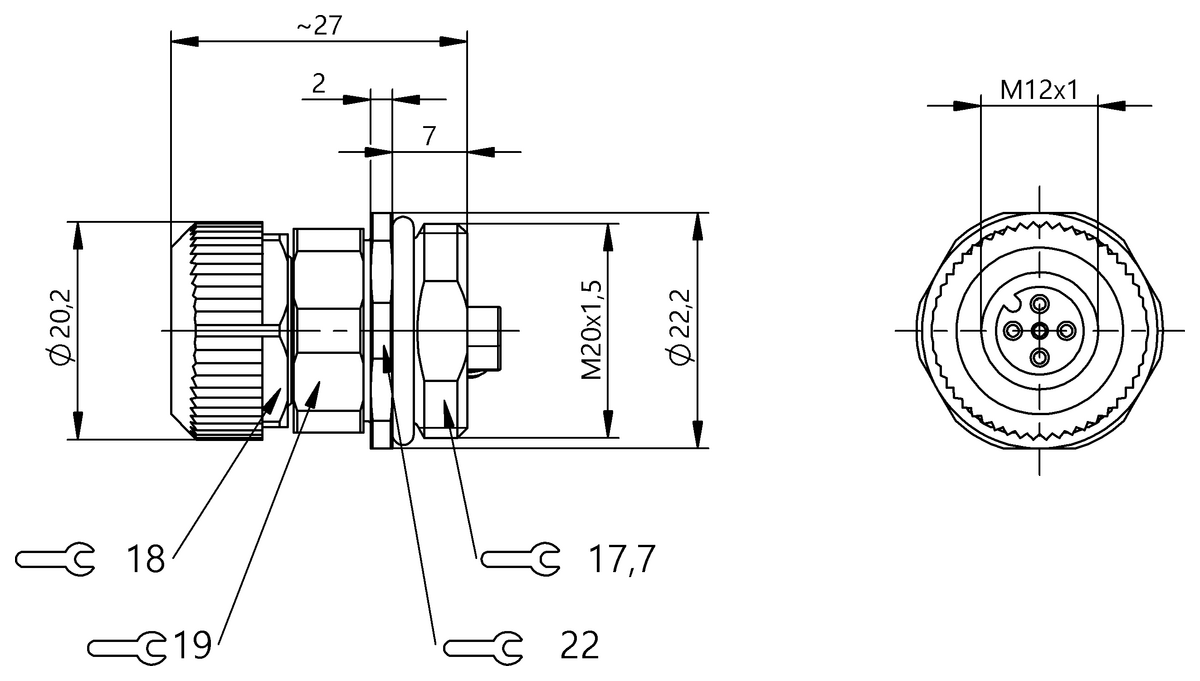 BCC0KRN - BCC M455-0000-1A-RM144-000 (Flanş konnektörleri)