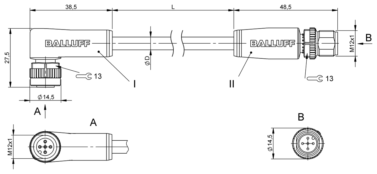 BCC0L7E - BCC M425-M415-3A-312-PV4534-003-C033 (Çift uçlu kablo setleri) - Görsel 2