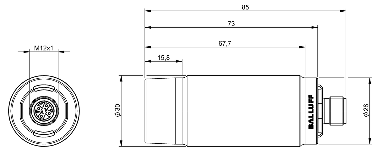 BIC0084 - BIC 1B1-IT1A0-G30EI22-SM4A5A (Temassız enerji ve sinyal iletimi için endüktif kuplörler) - Görsel 2