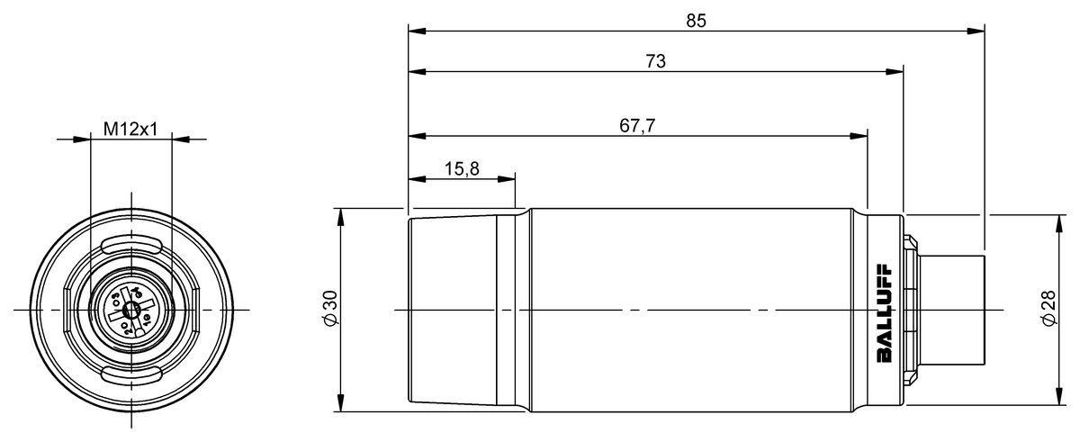 BIC0085 - BIC 2B1-IT1A0-G30EI22-SM4A5A (Temassız enerji ve sinyal iletimi için endüktif kuplörler) - Görsel 2