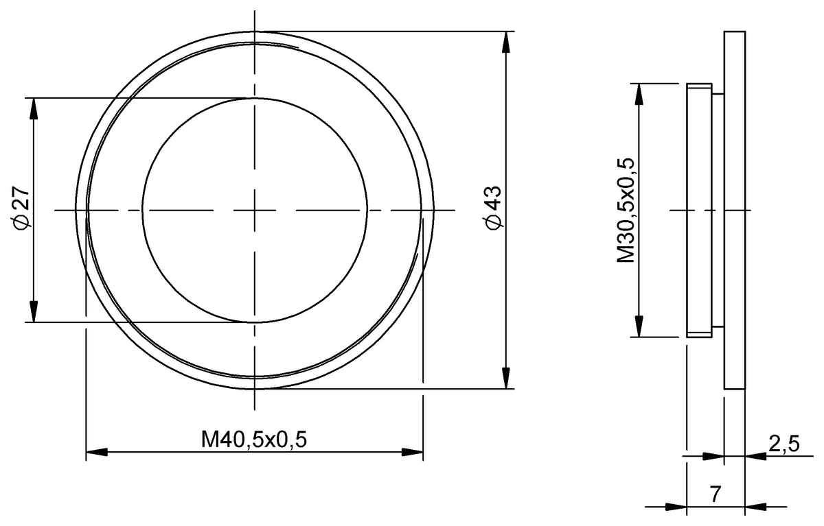 BAM03NM - BAM AD-VS-024-M40,5x0,5/M30,5x0,5-1 (Adaptör) - Görsel 2