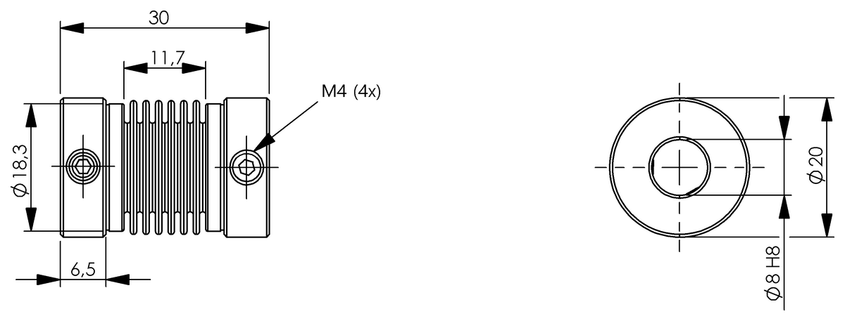 BAM03R0 - BAM AD-DG-021-D08,0/D08,0-1 (Mekanik aksesuarlar) - Görsel 2