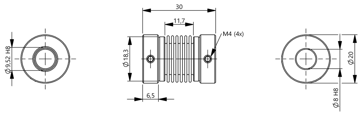 BAM03R6 - BAM AD-DG-021-D08,0/3Z8-1 (Mekanik aksesuarlar) - Görsel 2