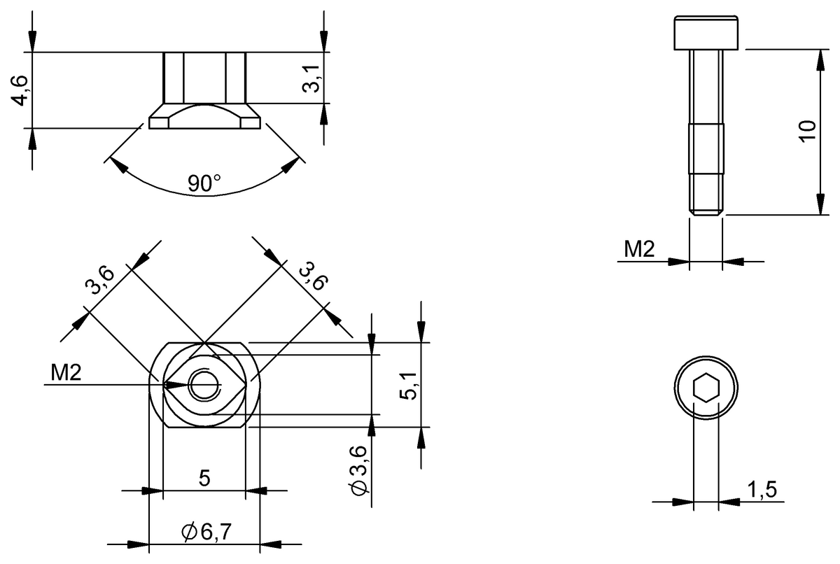 BAM0426 - BAM MC-MP-056-01-4-T5 (Manyetik sensörler için montaj braketleri) - Görsel 2