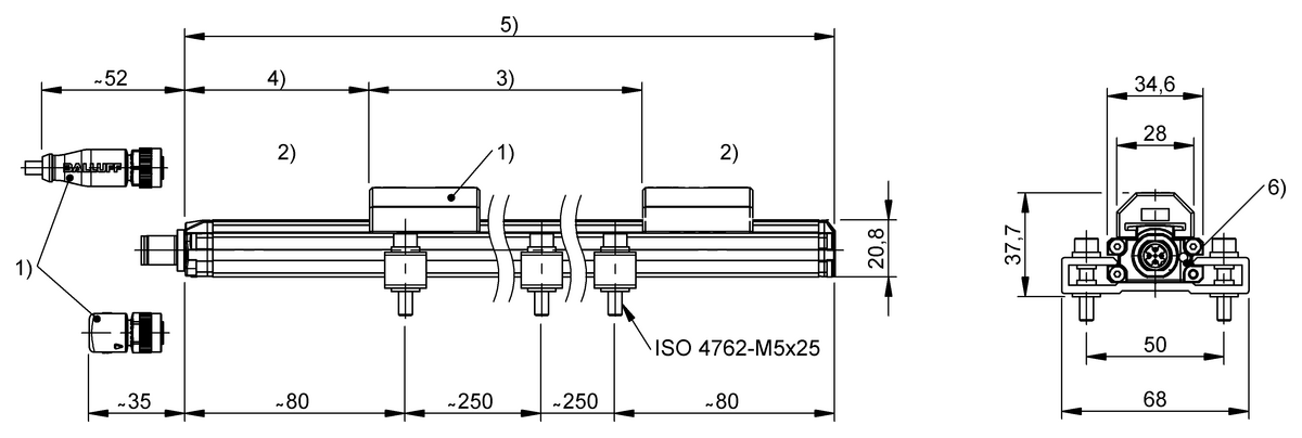 BTL4045 - BTL PF1400-0250-C12NL3A0-000S04 (Profil tasarımlı manyetostriktif lineer konum sensörleri) - Görsel 2