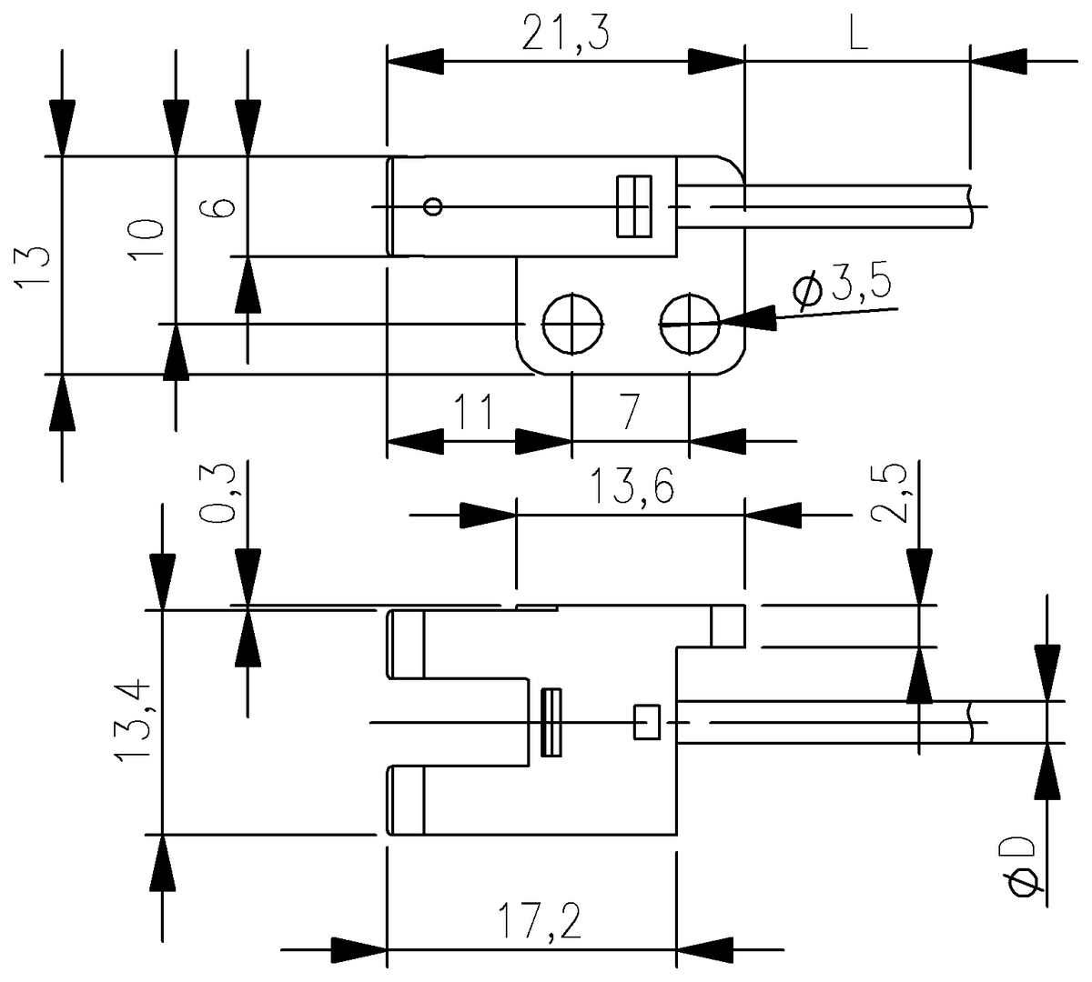 BGL005U - BGL 5K-006-01 (Plastik gövdede çatal ışık bariyerleri) - Görsel 2