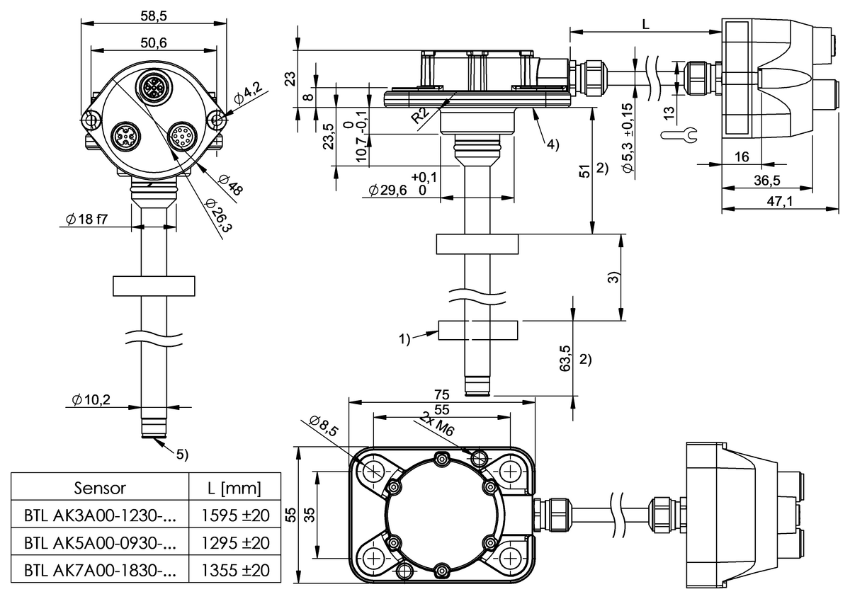 BTL41TA - BTL AK5A00-0930-C11WH120-000C51-001 (Dayanıklı manyetostriktif lineer konum sensörleri) - Görsel 2