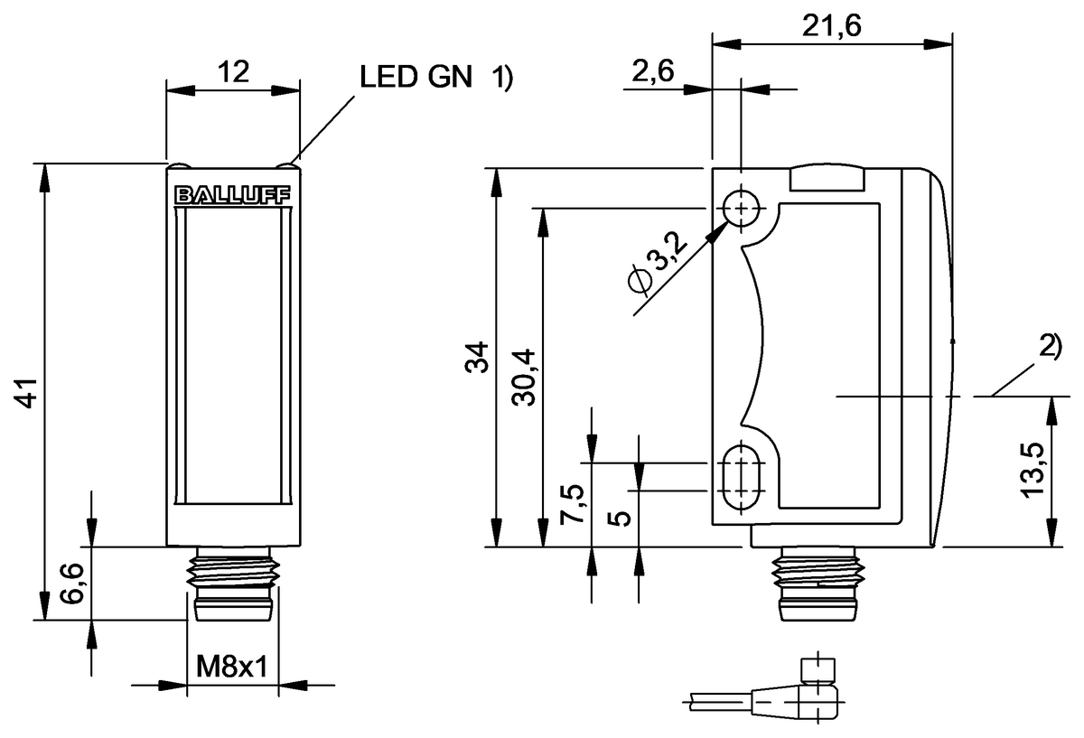 BOS02F3 - BOS 6K-XI-LS10-S75 (Karşılıklı tip sensörler) - Görsel 2