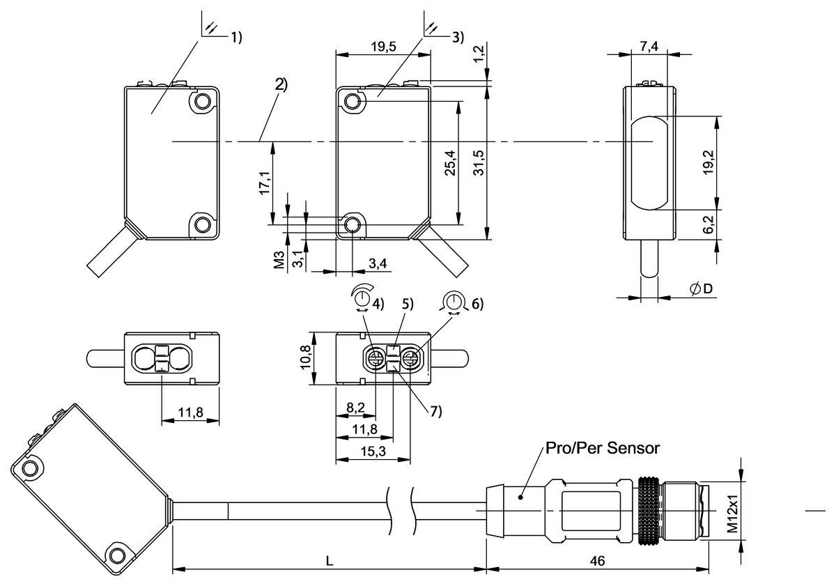 BOS02J8 - BOS 5K-PU-LX10-00,2-S4 (Karşılıklı tip sensörler) - Görsel 2