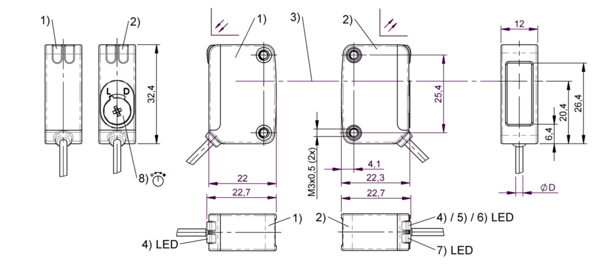 BOS02JH - BOS R072K-PU-RX10-02 (Karşılıklı tip sensörler) - Görsel 2