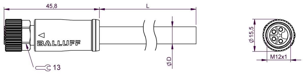 BCC0LUE - BCC M414-0000-1L-003-PX04A5-100 (Tek uçlu kablo setleri) - Görsel 2