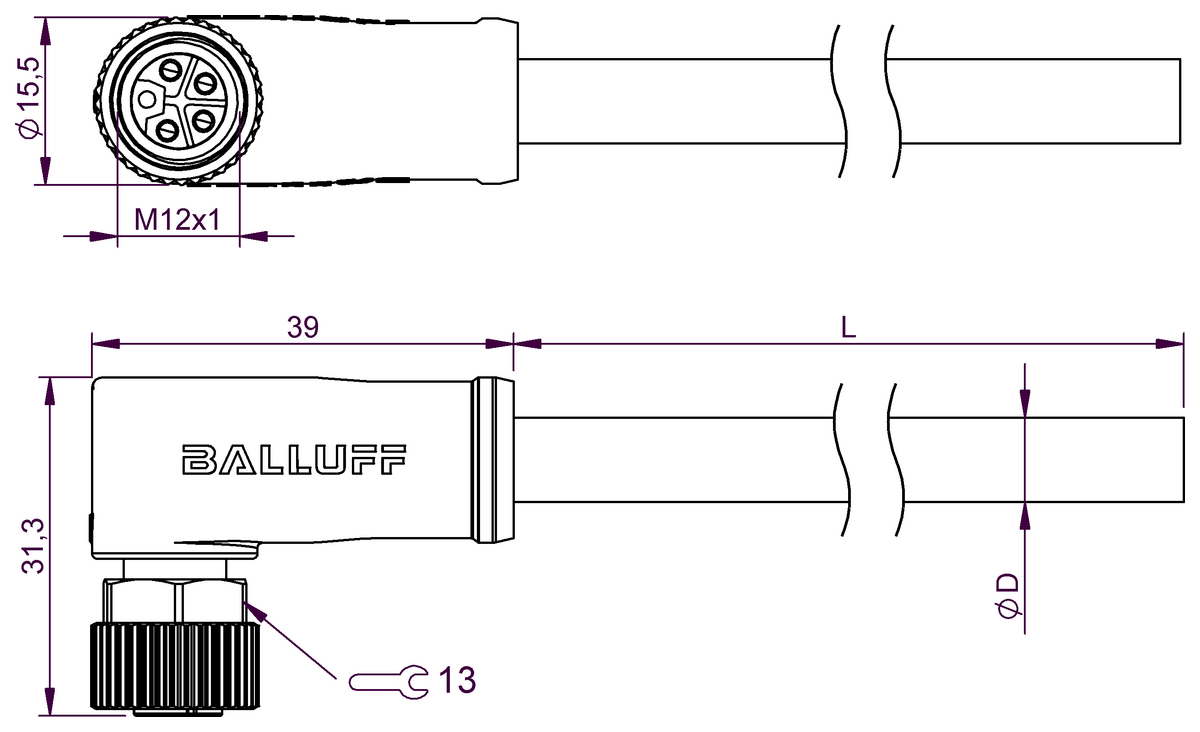 BCC0N7H - BCC M425-0000-1L-150-PX85A5-500 (Tek uçlu kablo setleri) - Görsel 2