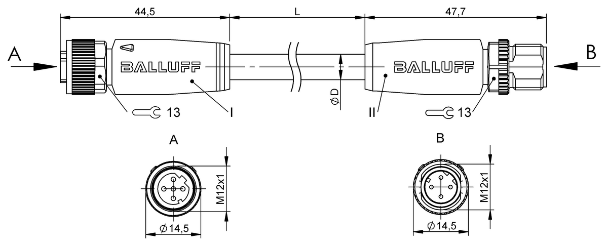 BCC0P6J - BCC M415-M414-3D-338-ES64N9-020 (Çift uçlu kablo setleri) - Görsel 2