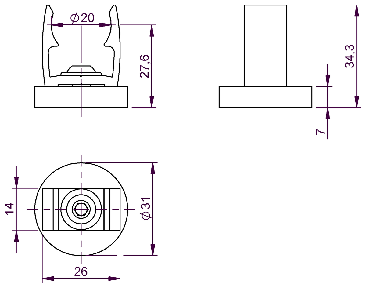 BAM04P1 - BAM MC-XA-074-D20,0-1 (Görüş sensörleri ve ışıklar için braketler) - Görsel 2
