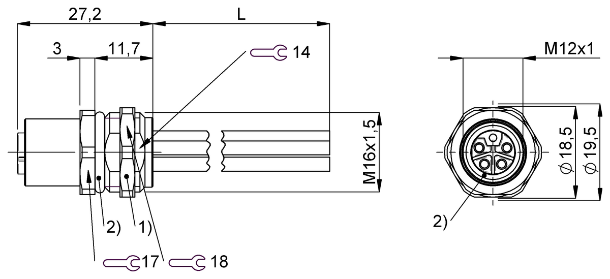 BCC0P9F - BCC M455-0000-1L-RM154-006 (Flanş konnektörleri) - Görsel 2