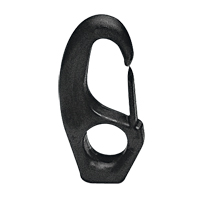 Snap Hook w/Eye Ø15x55mm, f/Ø8mm Cord, Polyam. Black